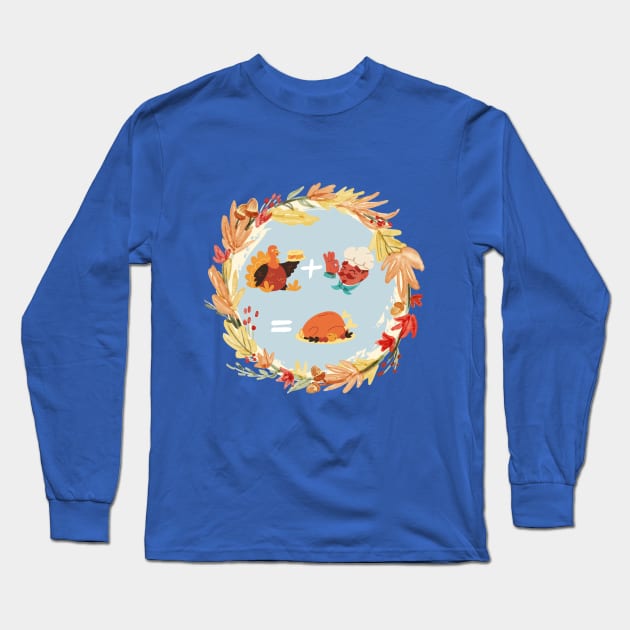 Thanksgiving with Turkey and Chef Long Sleeve T-Shirt by TheRealGWon